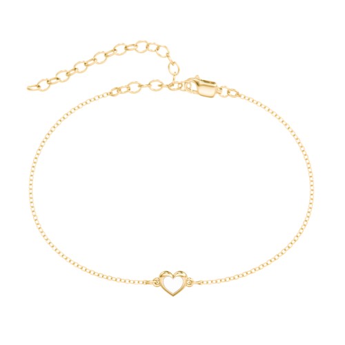 Heart Anklet with Cold Enamel – 18K Gold Plated Silver