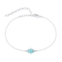 Hamsa Anklet with Accent Stone