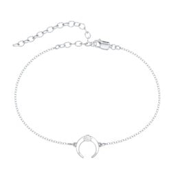 Crescent Horn Anklet with White Cold Enamel