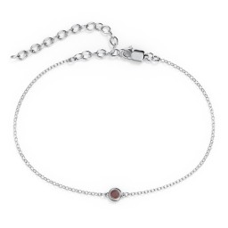 Bezel-Set Round Stone Station Anklet