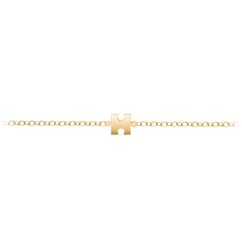 Puzzle Piece Anklet – 18K Gold Plated Silver