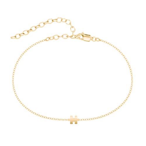 Puzzle Piece Anklet – 18K Gold Plated Silver