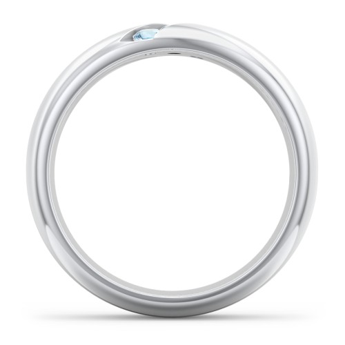 Men's Triple Stone Grooved Ring