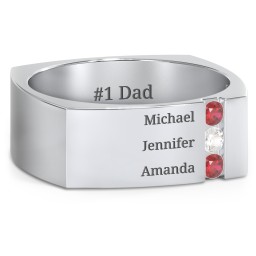 Men's Cache Square-shaped Gemstone Ring