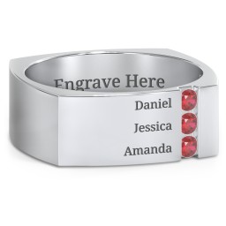 Men's Cache Square-shaped Gemstone Ring