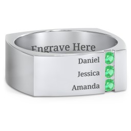 Men's Cache Square-shaped Gemstone Ring