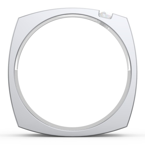 Men's Cache Square-shaped Gemstone Ring – Sterling Silver with Opal