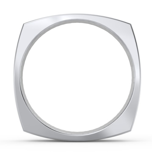 Men's Fissure Grooved Square-shaped Ring – Sterling Silver