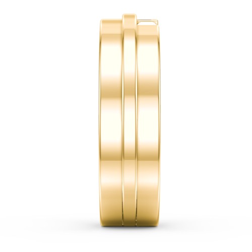 Men's Double Baguette Ring – 10K Yellow Gold with Diamond