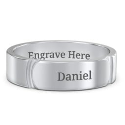 Men's Lysander Curved Groove Ring