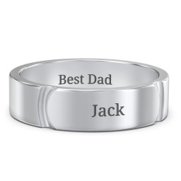 Men's Lysander Curved Groove Ring in 925 Sterling Silver