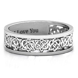 Men's Half Eternity Celtic Ring in 925 Sterling Silver