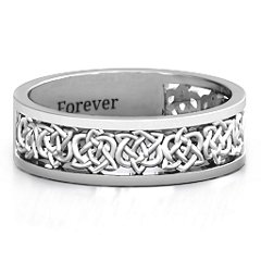 Men's Half Eternity Celtic Ring – Sterling Silver