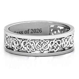 Men's Half Eternity Celtic Ring in 925 Sterling Silver