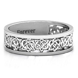 Men's Half Eternity Celtic Ring in 925 Sterling Silver