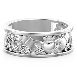 Men's Celtic Claddagh Band Ring