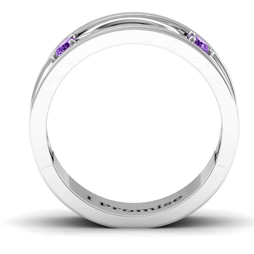 Men's Classic Fish Ring – Sterling Silver with Amethyst