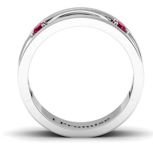 Men's Classic Fish Ring – Sterling Silver with Ruby