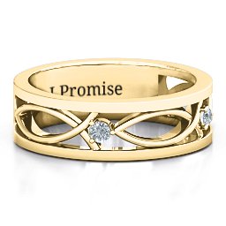 Men's Classic Fish Ring in 10K Solid Yellow Gold with Diamond