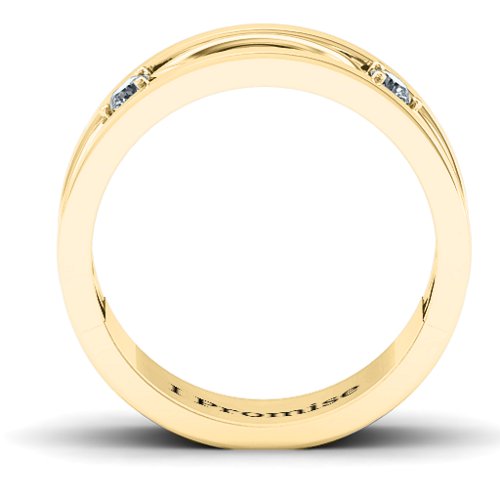 Men's Classic Fish Ring – 10K Yellow Gold with Diamond