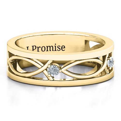 Men's Classic Fish Ring – 10K Yellow Gold with Diamond
