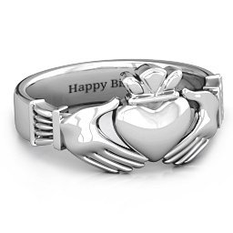 Men's Classic Celtic Claddagh Ring in 925 Sterling Silver