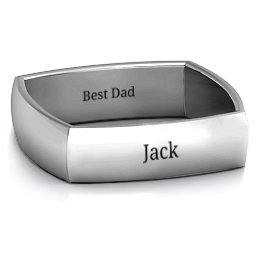 Men's Square Comfort-Fit Band in 925 Sterling Silver