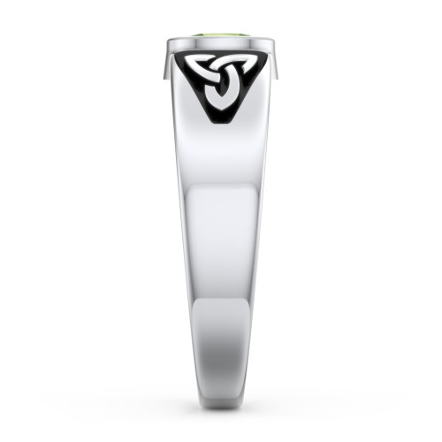 Men's Trinity Knot Ring With Oval Stone