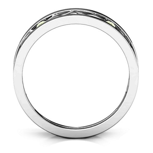 Men's Two-Stone Interwoven Infinity Band