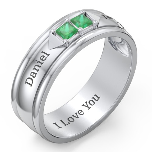 Men's Timeless Two Stone Ring