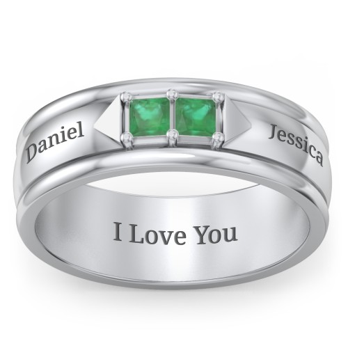 Men's Timeless Two Stone Ring