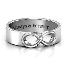 Men's Expression of Infinity Band in 925 Sterling Silver with Green Premium Zirconia