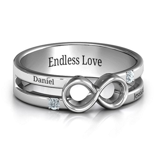 Men's Accented Infinity Ring – Sterling Silver with Cubic Zirconia