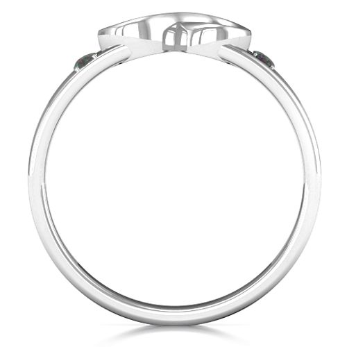 Men's Accented Infinity Ring – Sterling Silver with Alexandrite