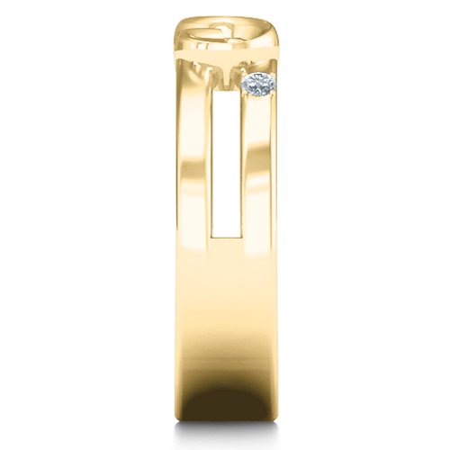 Men's Accented Infinity Ring – 10K Yellow Gold with Diamond
