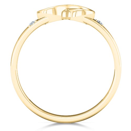 Men's Accented Infinity Ring – 10K Yellow Gold with Diamond