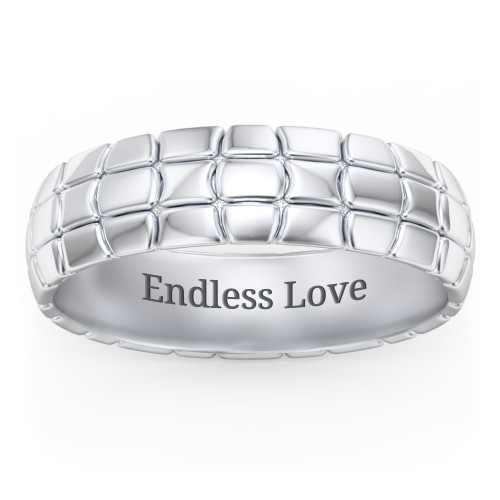 Men's Tortoise Shell Wide Band Ring – Sterling Silver