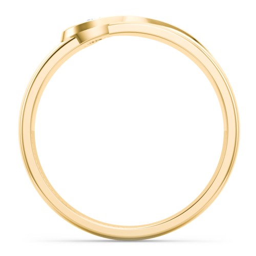Men's Half Heart Ring with Birthstone – 10K Yellow Gold with Diamond