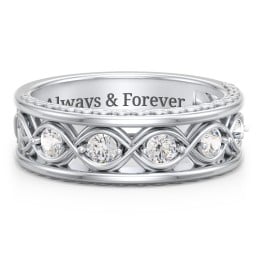 Menβs 5-Stone Infinity Ring