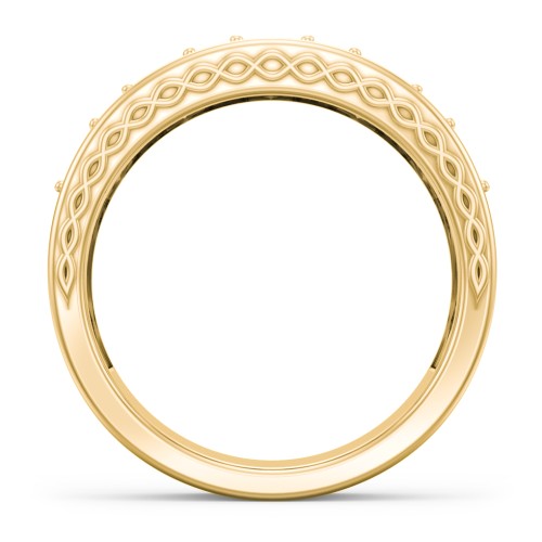 Men’s 5-Stone Infinity Ring – 10K Yellow Gold with Cubic Zirconia