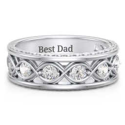 Men’s 5-Stone Infinity Ring in 925 Sterling Silver