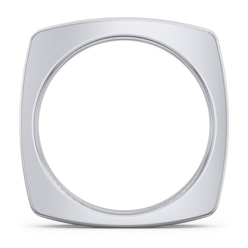 Men’s Squared Ring with Gemstones – Sterling Silver with Blue Topaz