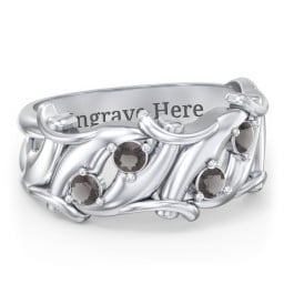 Men’s 4-Stone Organic Leaf Ring