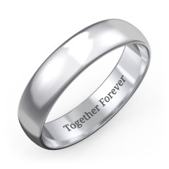 Men's Classic Half Round Wedding Band - 5mm Width – Sterling Silver