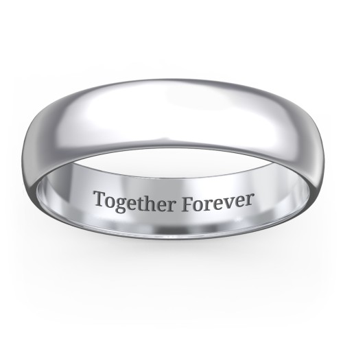 Men's Classic Half Round Wedding Band - 5mm Width – Sterling Silver