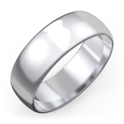Men's Classic Half Round Wedding Band - 7mm Width