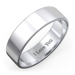 Men's Classic Flat Wedding Band - 6mm Width