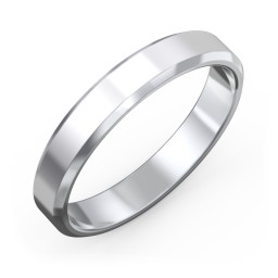Men's Beveled Edge Wedding Band - 4mm Width