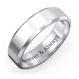 Men's Beveled Edge Wedding Band - 6mm Width