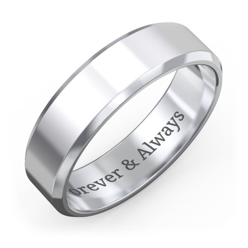 Men's Beveled Edge Wedding Band - 6mm Width – Sterling Silver